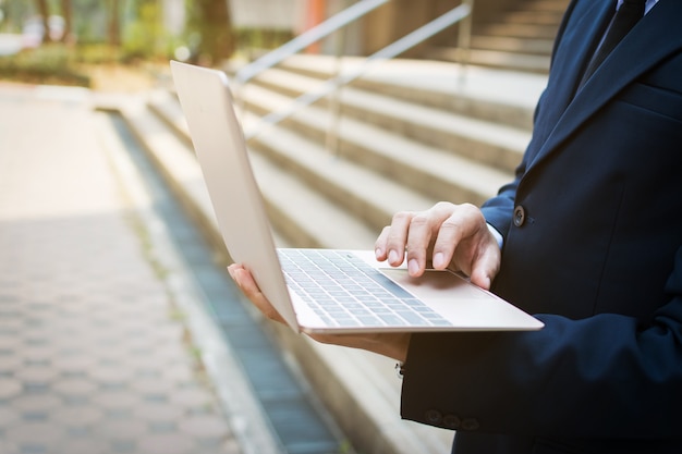 Businessman and laptop