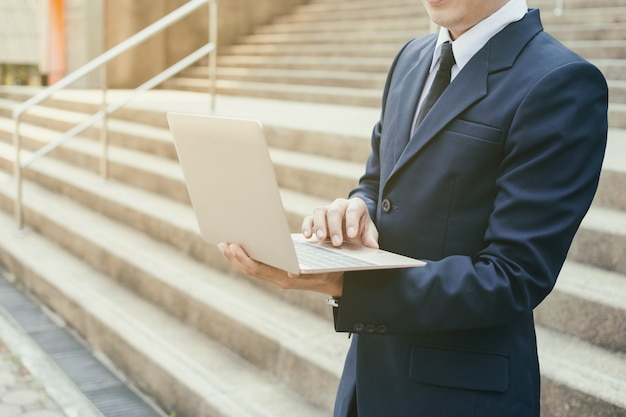 Businessman and laptop