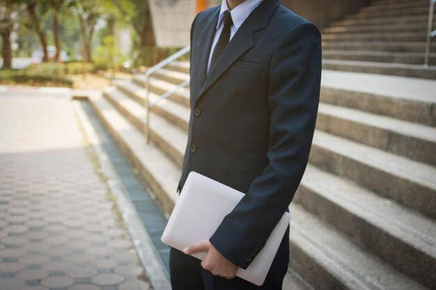 Businessman and laptop