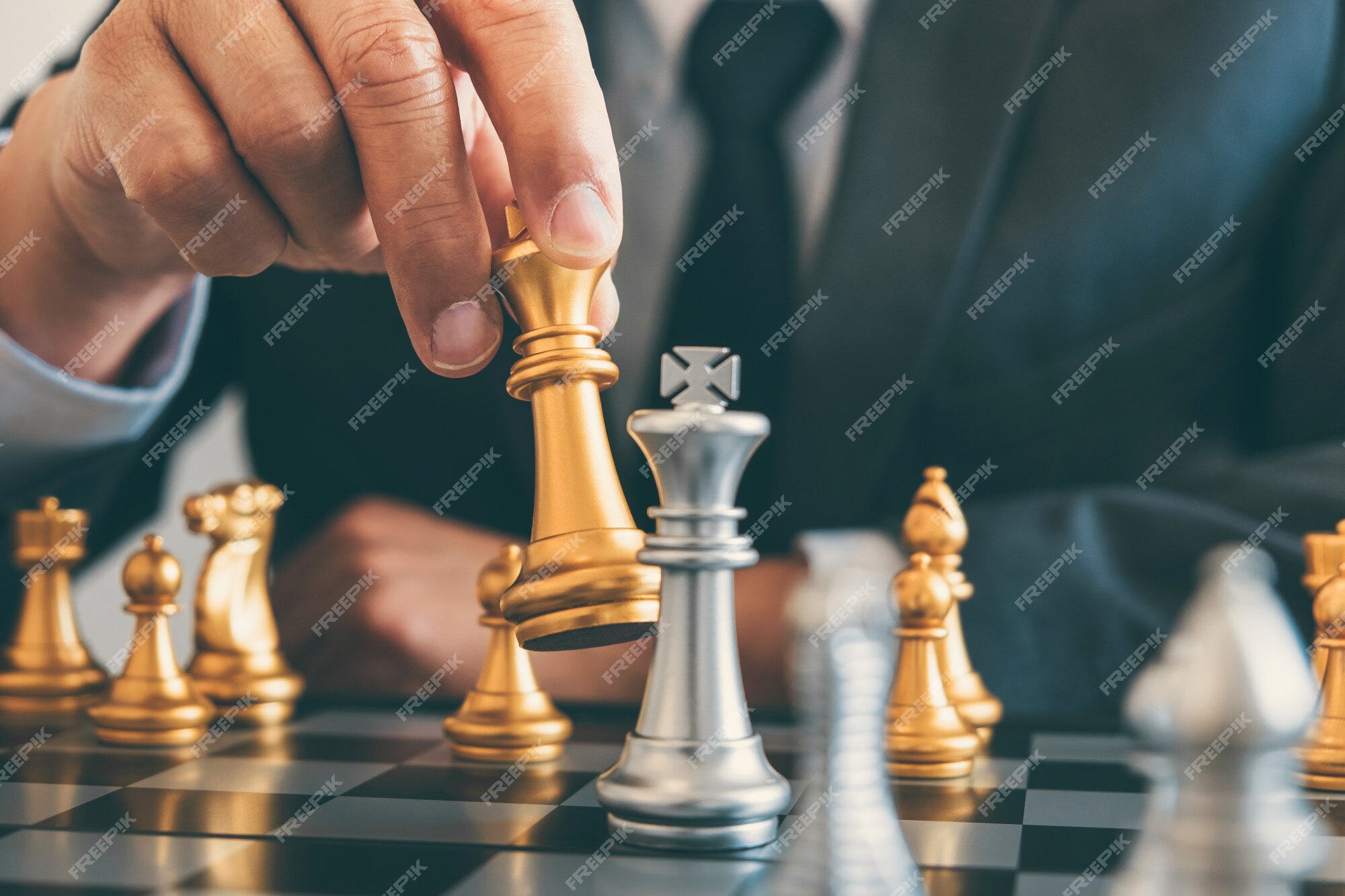 Close Up of Hands Confident Business Man Colleagues Playing Chess Game To  Development Analysis New Stragy Plan. Stock Photo - Image of executive,  black: 97649448