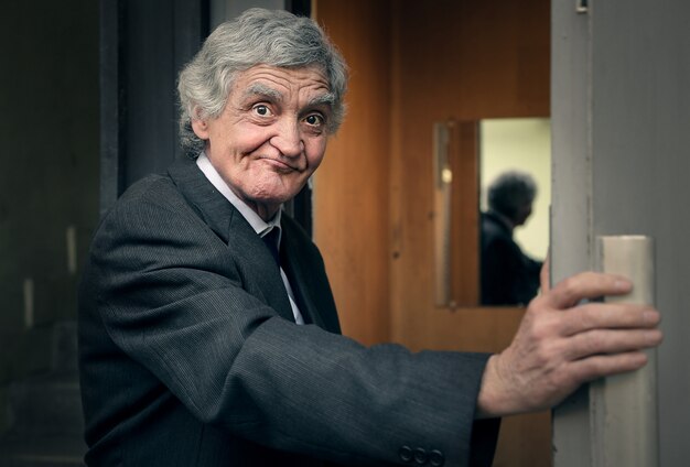 businessman in a lift