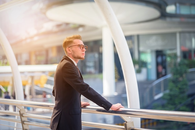 Businessman looking the future 