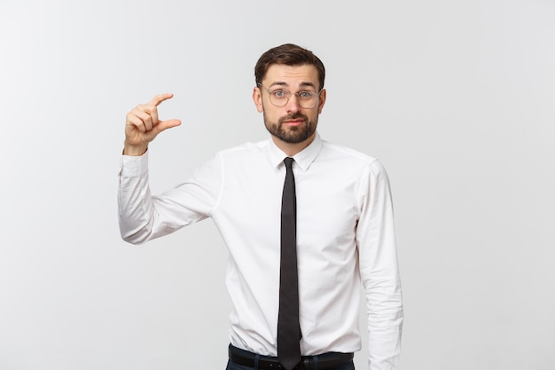 businessman making his fingers the small size.