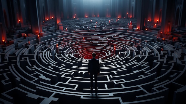 Businessman in a maze