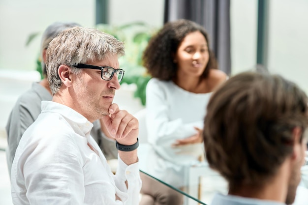 Businessman at a meeting with business partners