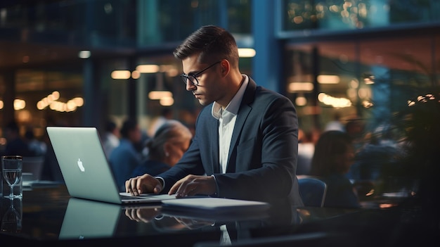 Businessman at modern city office