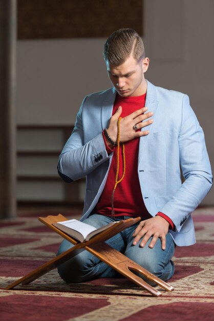 Businessman Muslim Praying in Mosque