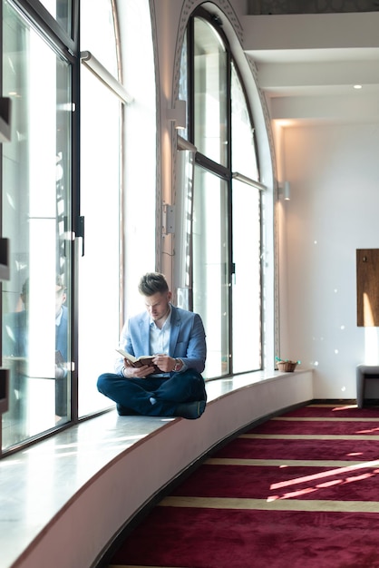 Businessman Muslim Praying in Mosque