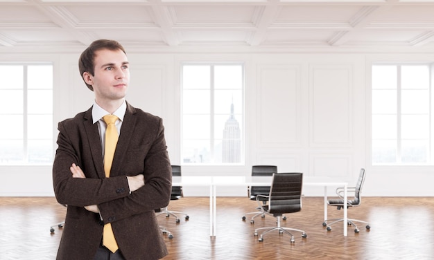 Businessman in new office