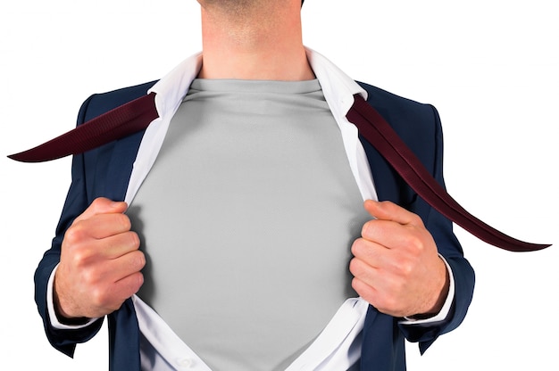 Рубашка для открытия бизнесмена в стиле супергероя