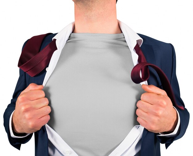 スーパーヒーロースタイルのビジネスマンオープニングシャツ