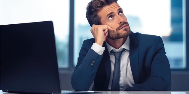 businessman overworked sitting at desk