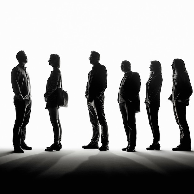 Photo businessman people and leadership silhouette for illustration ai generated selection and choice