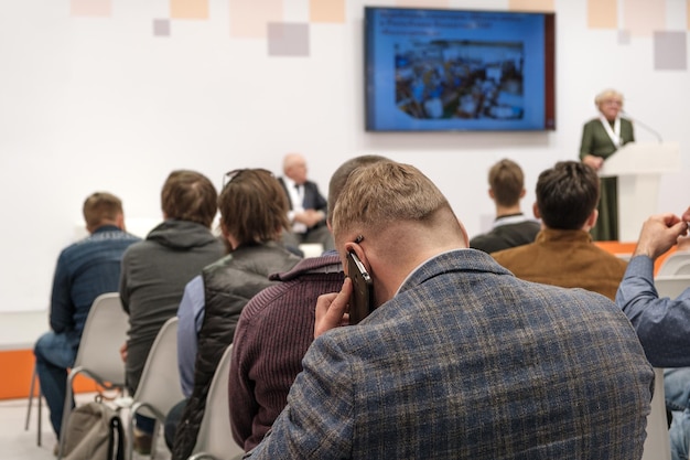 Businessman and people Listening on The Conference Horizontal Image