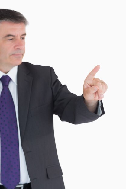 Businessman pointing on something