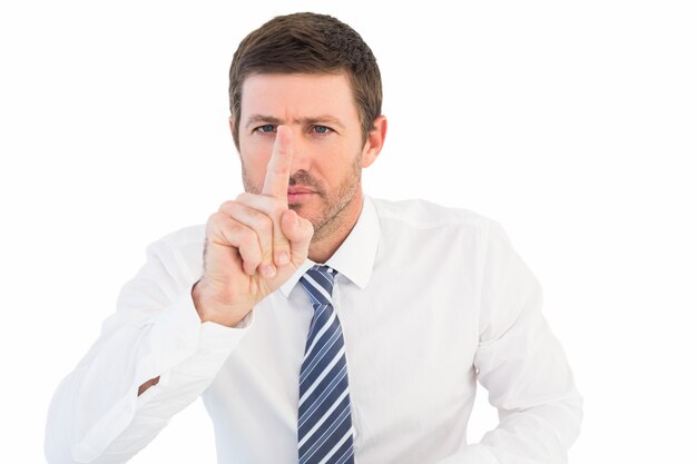 Businessman pointing with his finger