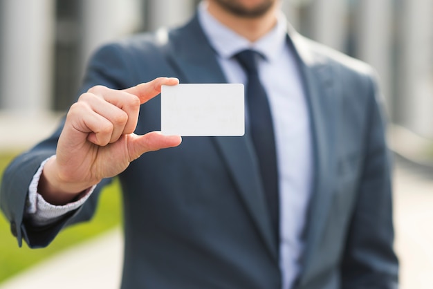 Businessman presenting business card