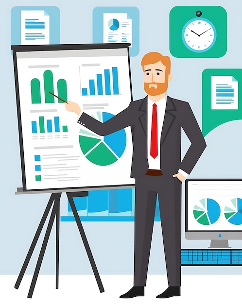 Businessman Presenting Chart and Strategy in Corporate Meeting ...