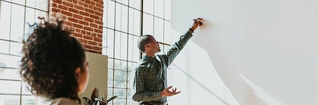 Businessman presenting in a meeting