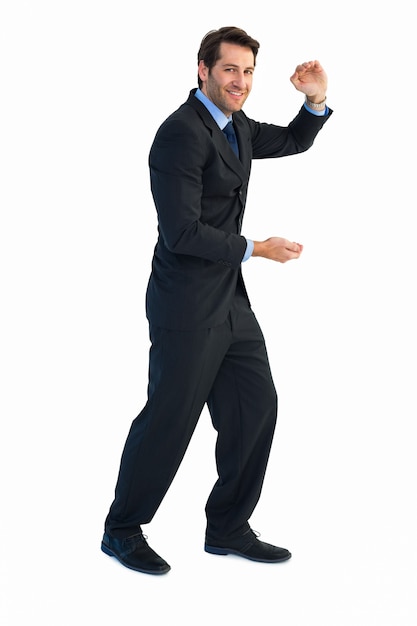 Businessman presenting with his hands