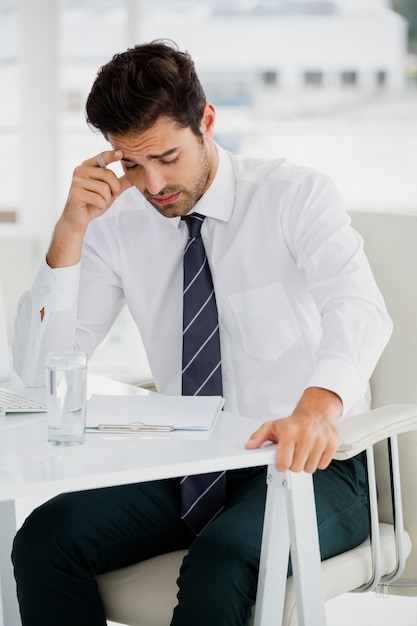 Businessman reading a document