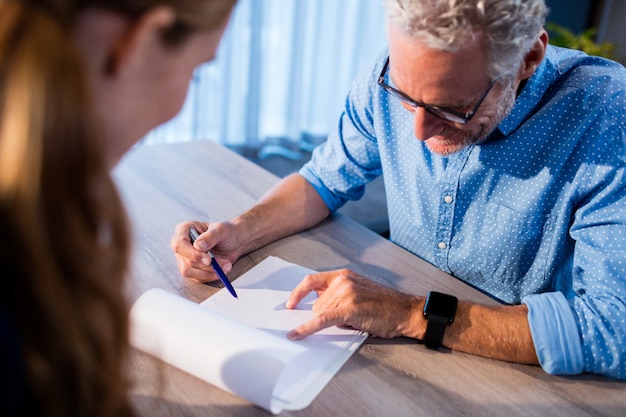 Businessman reading a document