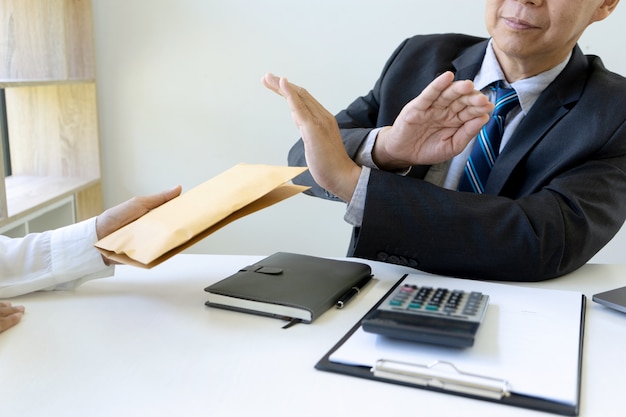 businessman receiving a bribe