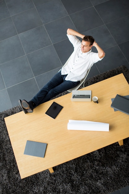 Businessman relaxing in the office