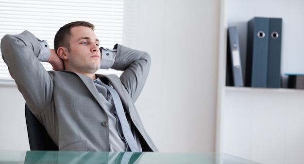 Businessman relaxing