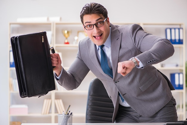 Businessman rushing in the office