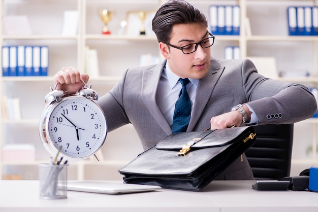 Businessman rushing in the office