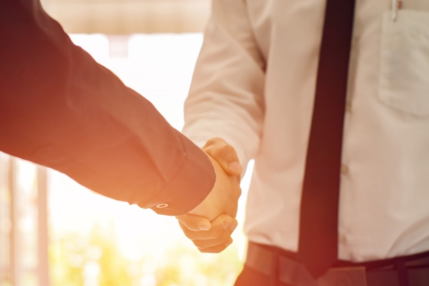 Businessman shaking hands each other. Business concept