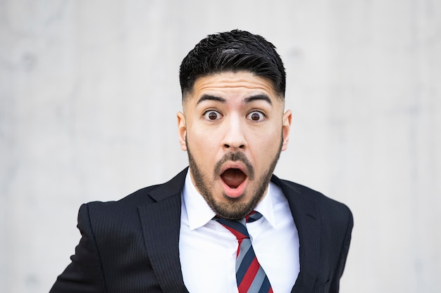 Businessman shocked with surprised expression