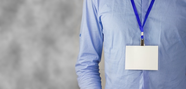 Businessman showing his name card.