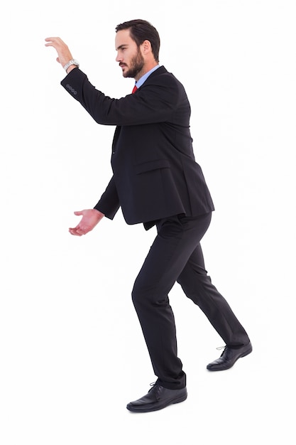 Businessman showing something with his hands