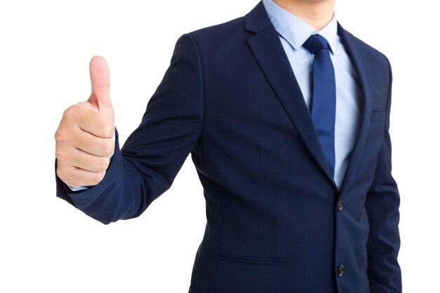 Businessman showing thumb up