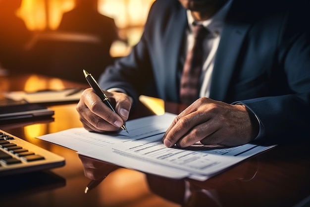 Businessman signing contract