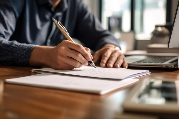 Businessman Signing documents In The Office