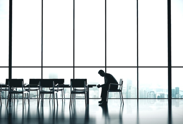 Businessman sitting in office