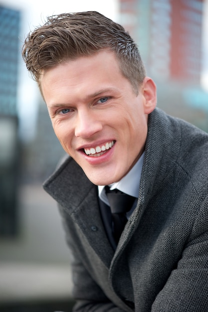 Businessman Smiling Outdoors