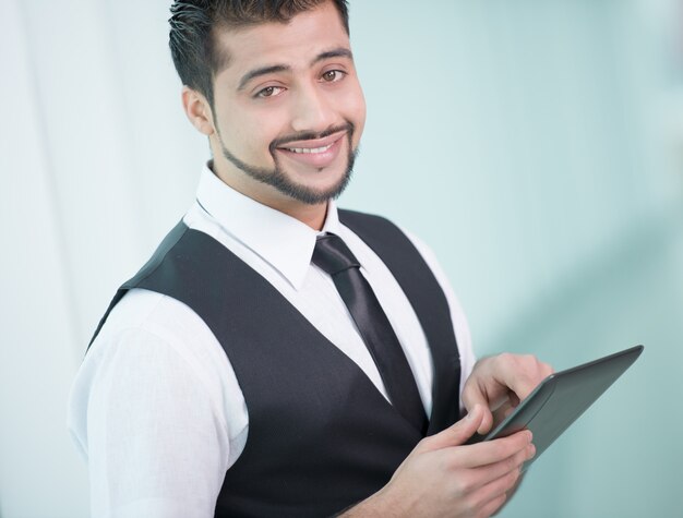 Businessman standing on office.