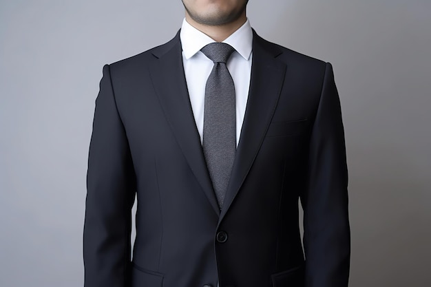 A businessman in a suit on a white background is isolated