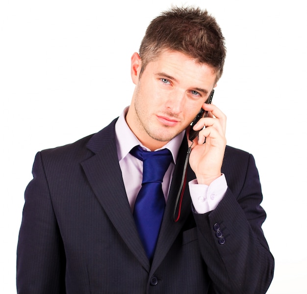 businessman talking on phone 