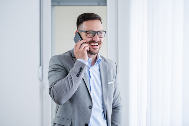 Businessman talking on the phone.