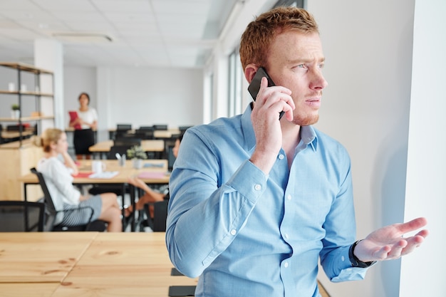 Businessman talking on phone