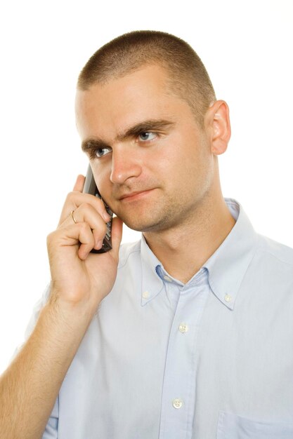 Businessman talking on phone