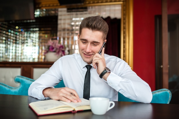 Businessman talking on the phone