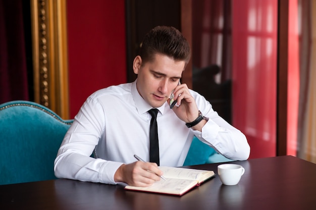 Businessman talking on the phone