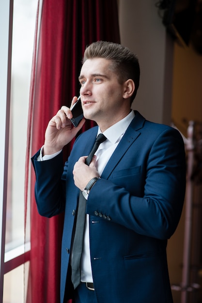 Businessman talking on the phone