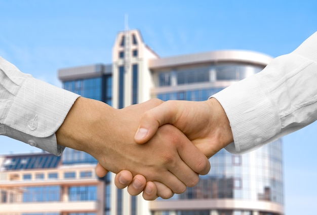 Businessman teamwork partners shaking hands